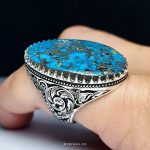 Exquisite Handcrafted Silver Ring with Premium Blue Nishapur Turquoise Stone MR0453 - Image 2