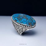 Exquisite Handcrafted Silver Ring with Premium Blue Nishapur Turquoise Stone