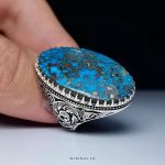 Exquisite Handcrafted Silver Ring with Premium Blue Nishapur Turquoise Stone