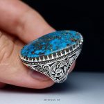 Exquisite Handcrafted Silver Ring with Premium Blue Nishapur Turquoise Stone