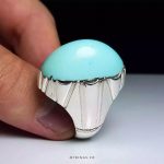 Handmade Silver Ring with Light Blue Nishapur Turquoise