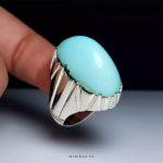 Handmade Silver Ring with Light Blue Nishapur Turquoise