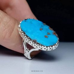 Handcrafted Silver Ring with Premium Nishapur Turquoise