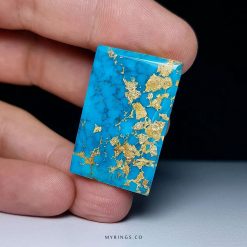 Nishapur Blue Turquoise with Golden Veins - Premium Quality Gemstone