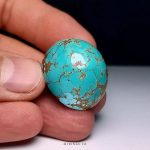 Stunning Large Blue Nishapur Turquoise Stone with Brown Veins