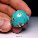 Stunning Large Blue Nishapur Turquoise Stone with Brown Veins