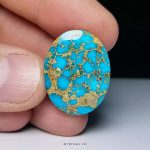 Exquisite Blue Nishapur Turquoise Stone with Golden Veins