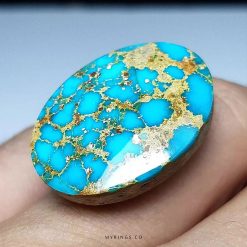 Exquisite Blue Nishapur Turquoise Stone with Golden Veins
