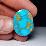 Stunning Blue Nishapur Turquoise Stone with Golden Veins MR0463