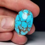 Exquisite Blue Nishapur Turquoise with Striking Black Veins - A Gemstone of Luxury