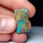 Stunning Blue Nishapur Turquoise with Natural Green Veins - A Luxurious Gemstone