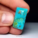 Stunning Blue Nishapur Turquoise with Natural Green Veins - A Luxurious Gemstone