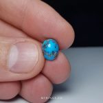 Exquisite Silver Ring with Premium Neshabur Turquoise - Blue Gemstone with Unique Black and Silver Veins MR0469