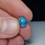 Exquisite Silver Ring with Premium Neshabur Turquoise - Blue Gemstone with Unique Black and Silver Veins MR0469 - Image 2