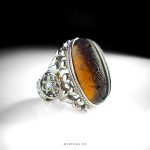 Elegant Smoky Durr Al Najaf Stone With Handmade Sterling Silver Ring MR0473