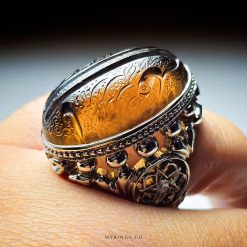 Elegant Smoky Durr Al Najaf Stone With Handmade Sterling Silver Ring MR0473