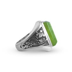 Elegant Handmade Silver Ring with Genuine Shah Maqsood Stone MR0474