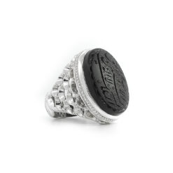 Luxurious Handmade Super Silver Ring with Rare Shafat Al Abd Yamani Agate Stone