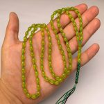 Exquisite 101 Bead Yellow Shah Maqsoud Tasbih from Lameh Kabul with Vintage Traditional Cut
