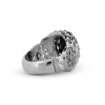 Premium Dark Green Opal Silver Ring with Multi-Color Fire R0492