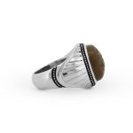 Handcrafted Silver Ring with Engraved Divine Name on Genuine Shah Maqsoud Gemstone