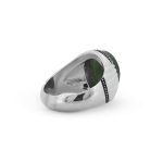 Handcrafted Silver Ring with Sacred Kufic Engraving on Authentic Shah Maqsoud Gemstone R0495