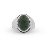 Handcrafted Silver Ring with Sacred Kufic Engraving on Authentic Shah Maqsoud Gemstone R0495