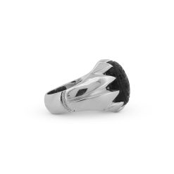 Handcrafted Silver Ring with Sacred Kufic Inscription on Authentic Shah Maqsoud Gemstone R0496