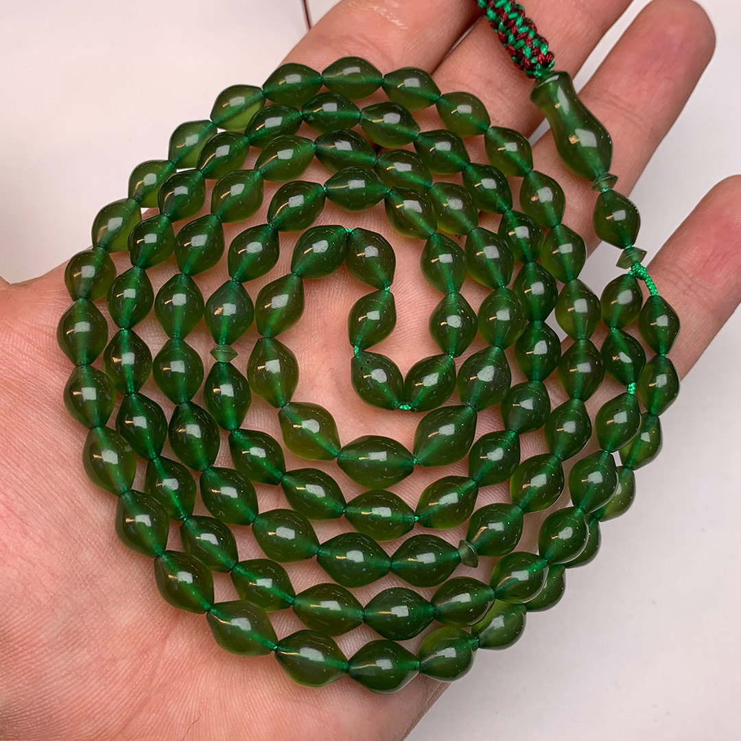 R0508-Shah-Maqsood-Tasbih-1 Luxury 101 Bead Emerald Green Shah Maqsoud Tasbih