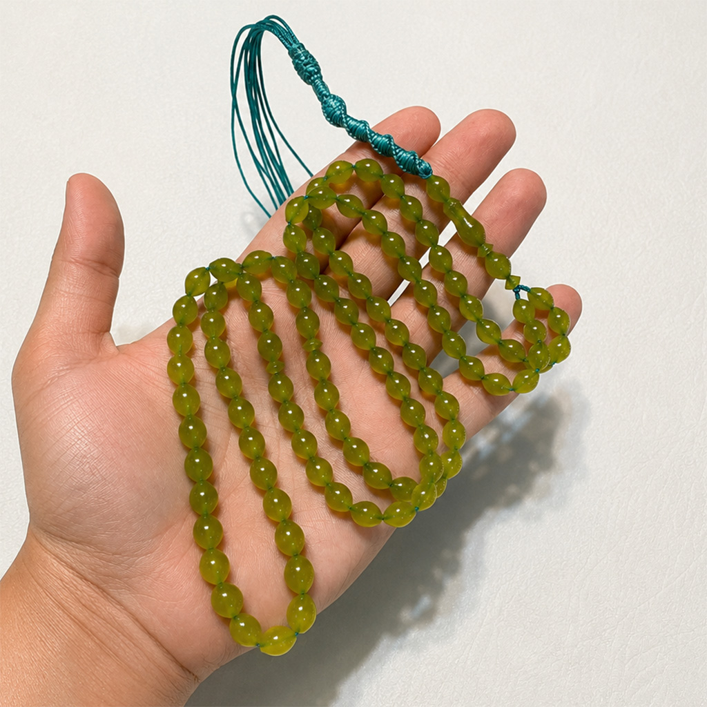 R0531_ShahMaqsood_Tasbih Noble Green Shah Maqsood 101 Bead Tasbih